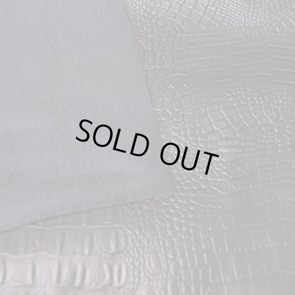 画像3: 合皮 生地 リアル・クロコダイル　黒色（ブラック） (3)