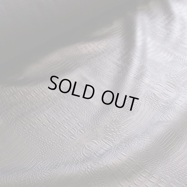 画像4: 合皮 生地 リアル・クロコダイル　黒色（ブラック） (4)