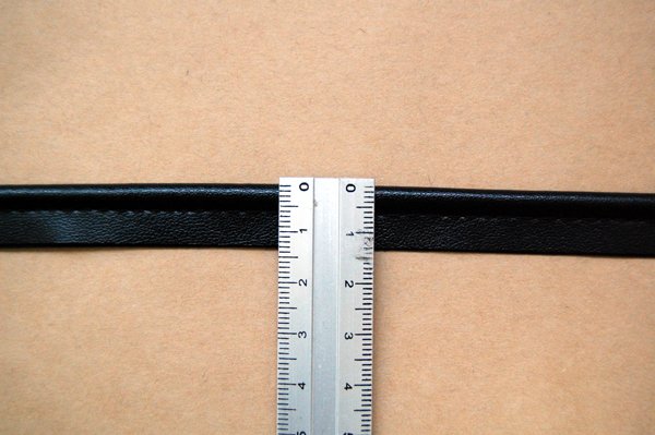 画像3: 合皮 牛革調 太パイピング 35m・黒色(ブラック) (3)