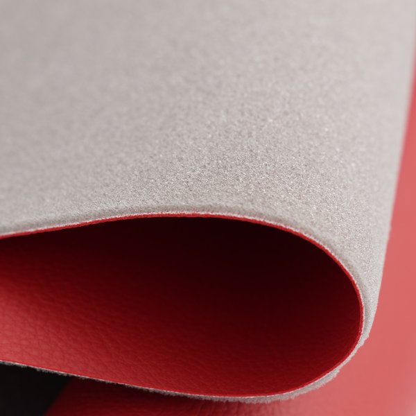 画像2: 合皮 生地 ウレタン裏貼りレザー 赤色（レッド） (2)
