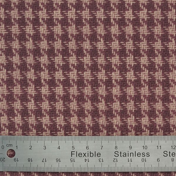 画像4: 合皮 千鳥格子 生地 あずき色（レッド） (4)