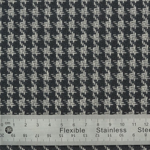 画像4: 合皮 千鳥格子 生地 黒色（ブラック） (4)