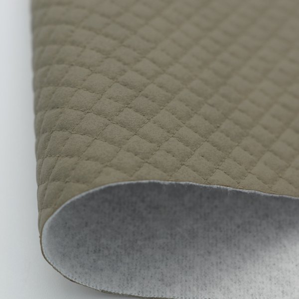 画像3: 合皮 生地 小ダイヤ柄 茶灰色(濃グレージュ) (3)