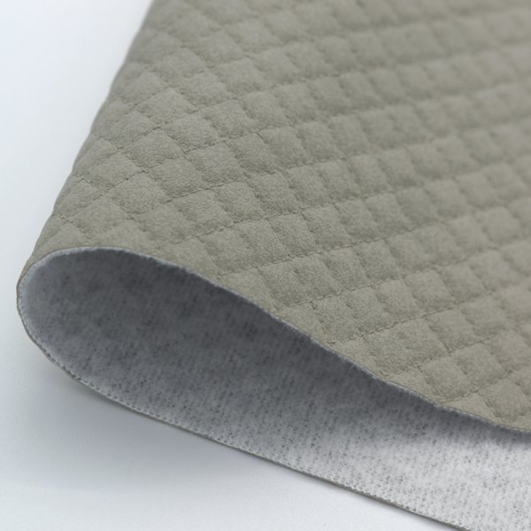 画像3: 合皮 生地 小ダイヤ柄　灰色（グレー） (3)