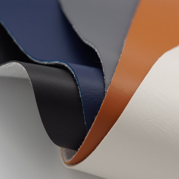 画像5: 合皮 生地 ヌメ革 紺色(ネイビー) (5)