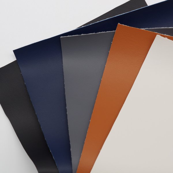 画像6: 合皮 生地 ヌメ革 紺色(ネイビー) (6)