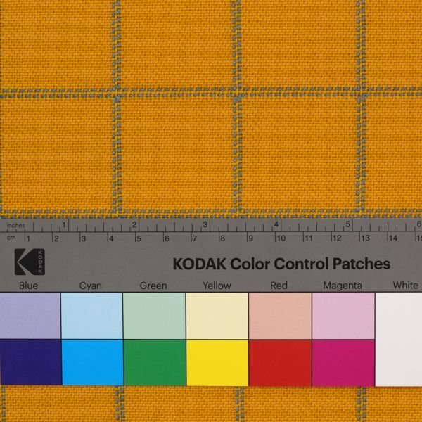 画像3: 縦横チェック柄 難燃 布地 織物 生地 黄色×青 (3)