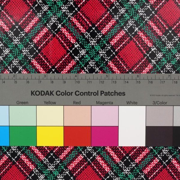 画像2: 合皮 生地 昭和レトロチェック柄 赤色(レッド) (2)